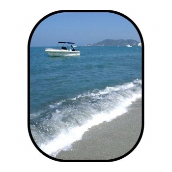 BOTERO RT1521-709 Fundo infinito retrátil 150x210 cenário praia com barco