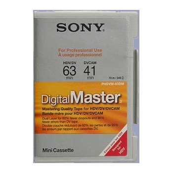 Fita HDV digital master para DVCAM de 63 minutos SONY PHDVM-63DM
