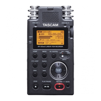 TASCAM DR-100MKII Gravador de voz digital com slot Micro SD e conexão XLR