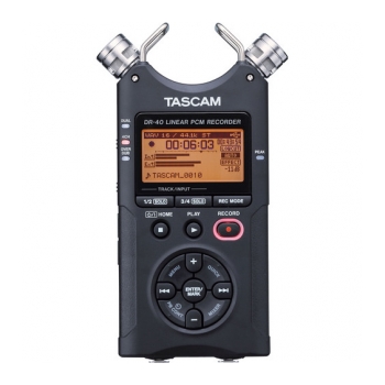 TASCAM DR-40 Gravador de voz digital com slot Micro SD