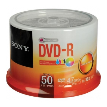 Mídia DVD-R 4.7Gb de 16x printable SONY DVD-R 4.7GB