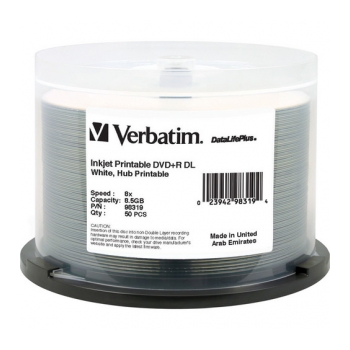VERBATIM DVD+R 8.5GB Mídia DVD+R 8.5Gb de 8x printable dual layer