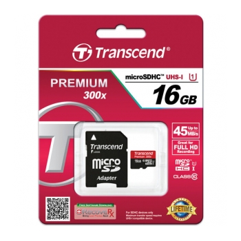 TRANSCEND MSDHC 45M 16GB  Cartão de memória Micro SDHC Classe 10 45Mb/s - foto 3