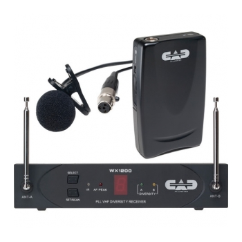 Sistema de microfone de lapela sem fio VHF  CAD WX1210LAV 