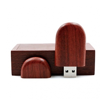 Pendrive USB 2.0 de 32Gb madeira escura com case FACWEEK ME-32