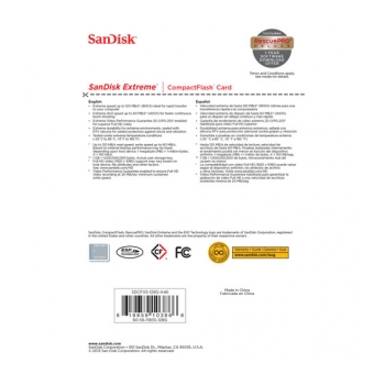 SANDISK CF 800X 128GB  Cartão de memória Compactflash Extreme UDMA  - foto 3