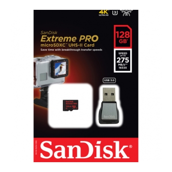 SANDISK MSDHC 275M 128GB Cartão de memória Micro SDHC Classe 10 275Mb/s - foto 2