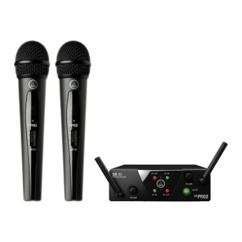 Sistema de microfone de entrevista sem fio UHF duplo mini2  AKG WMS-40/2 
