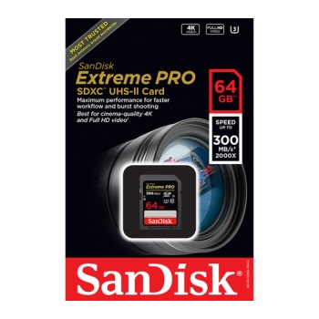 SANDISK SDHC 300M 64GB Cartão de memória SDHC C10 300Mb/s Extreme Pro  - foto 2