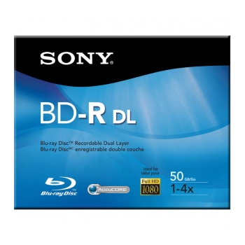 Mídia Blu-Ray 50Gb de 4x lisa dual layer SONY BDL-R 50GB