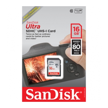 SANDISK SDHC 80MU 16GB Cartão de memória SDHC C10 80Mb/s Ultra - foto 2