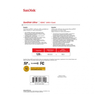 SANDISK SDHC 80MU 128GB  Cartão de memória SDHC C10 80Mb/s Ultra  - foto 3