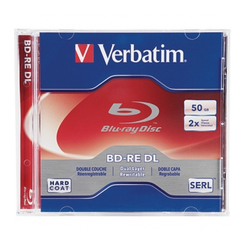 Mídia Blu-Ray 50Gb de 2x lisa regravável  VERBATIM BDL-RE 50GB 