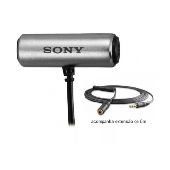 Microfone de lapela com cabo P2 + extensão de 5m SONY ECM-CS3E