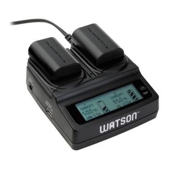 WATSON D-4203 Carregador de bateria duplo para série NPF com AC USB - foto 4