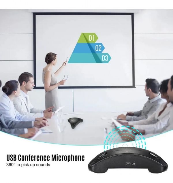 FOKEY FK-845 Microfone de mesa com cabo USB p/conferência viva voz - foto 9