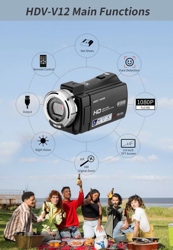 ORDRO HDV-V12 Filmadora HD com 1CCD SDHC - foto 4
