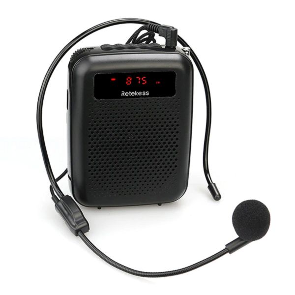 Amplificador de voz professor com bateria integrada 12W RETEKESS PR-16R