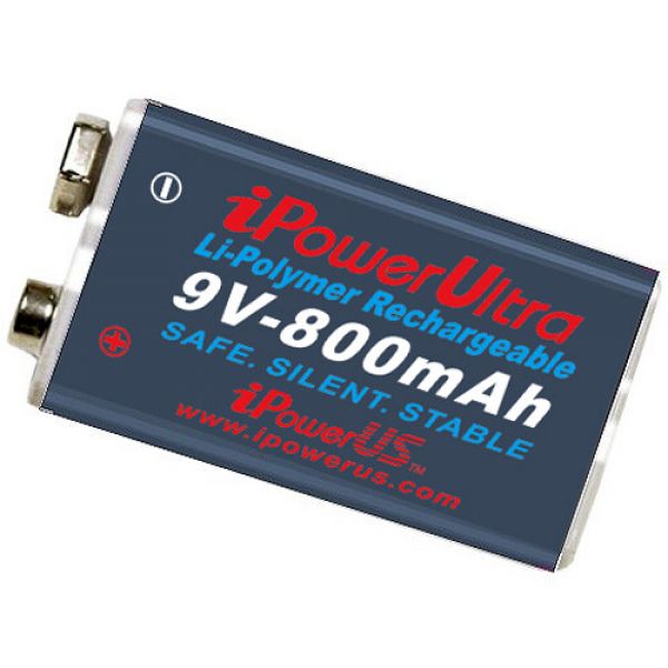 Bateria recarregável 9V - 800mAh profissional IPOWER 9V/800