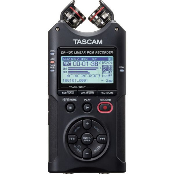Gravador de voz digital com slot Micro SD TASCAM DR-40X