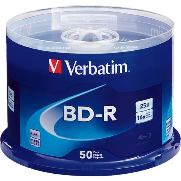Mídia Blu-Ray 25Gb de 16x lisa  VERBATIM BDL-25GB