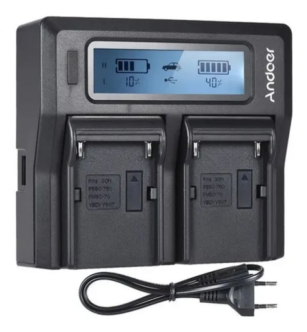 ANDOER NPFZ Carregador de bateria duplo para Sony NPFZ100 USB - foto 2