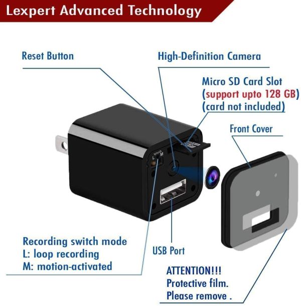 HNSAT ESP-CGUSB Micro câmera digital 32Gb oculta em carregador USB - foto 6
