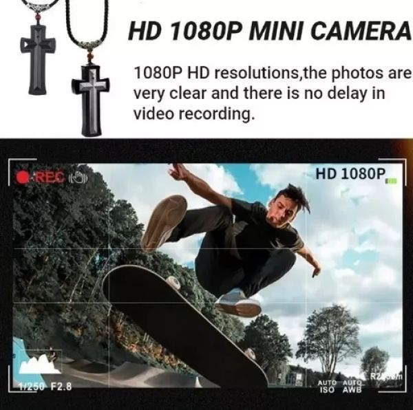 HNSAT CFS Micro câmera digital oculta em crucifixo prata  - foto 7