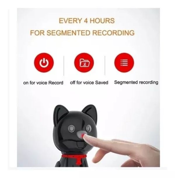 HNSAT ESP-CAP Gravador de voz 8Gb oculto em pingente cão preto - foto 2