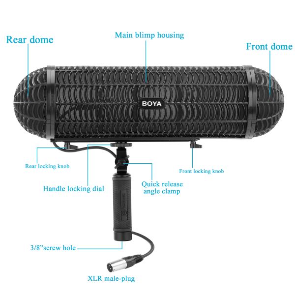BOYA BY-WS1000 Kit de blimp para microfone de boom até 22cm - foto 3