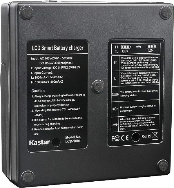 KASTAR CB-LPE19 Carregador de bateria duplo digital para Canon LP-E19 - foto 3