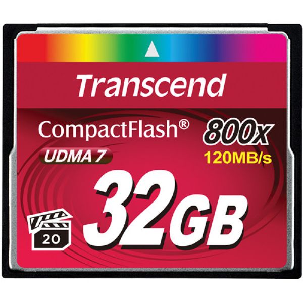 Cartão compactflash UDMA7 120Mb/s TRANSCEND CF 800X 32GB