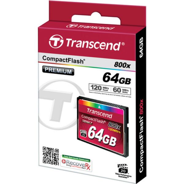 TRANSCEND CF 800X 64GB Cartão compactflash UDMA7 120Mb/s - foto 2
