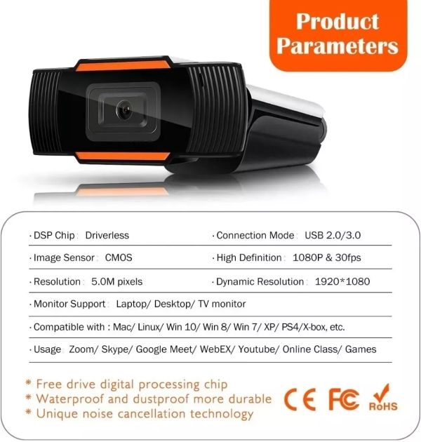 GENERAL BRAND GB5MP Webcam Full HD compatível com PC e Mac - foto 6
