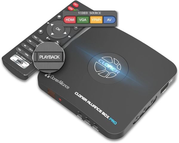 Gravador digital de áudio e vídeo sem PC VGA/USB/HDMI CLONER ALLIANCE BOX PRO