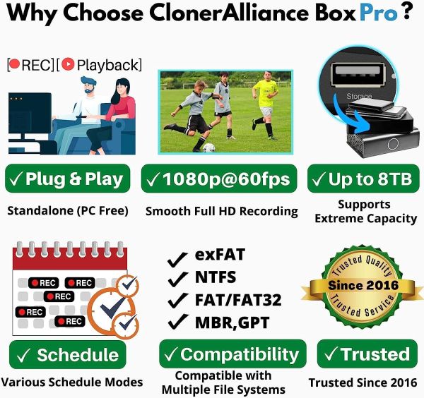 CLONER ALLIANCE BOX PRO Gravador digital de áudio e vídeo sem PC VGA/USB/HDMI - foto 6