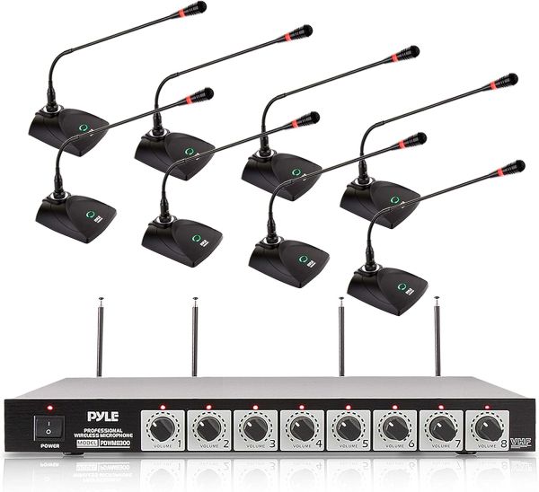 Sistema de microfone gooseneck sem fio para conferência PYLE PRO PDW-M8300
