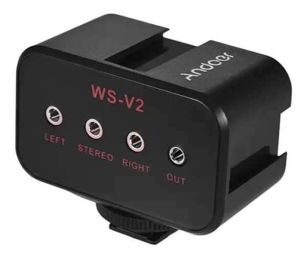 ANDOER WS-V2 Mixer de áudio compacto com 02 canais P2 para câmeras  - foto 2