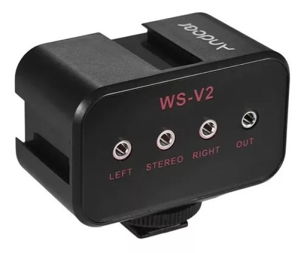 ANDOER WS-V2 Mixer de áudio compacto com 02 canais P2 para câmeras  - foto 3