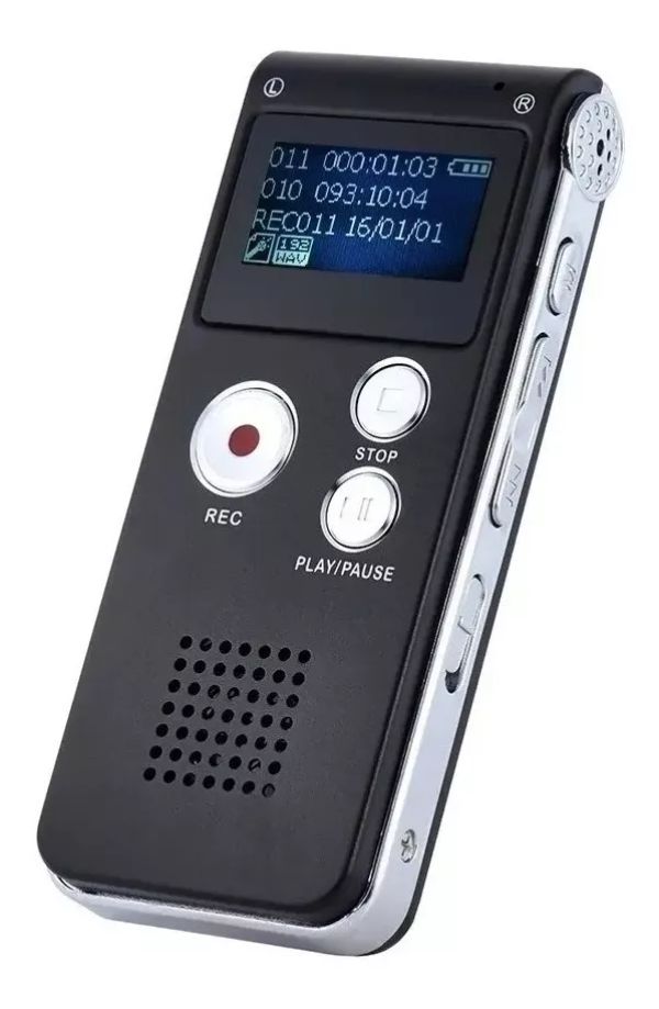 EVISTR L169 Gravador de voz digital com 8Gb USB e MP3 preto