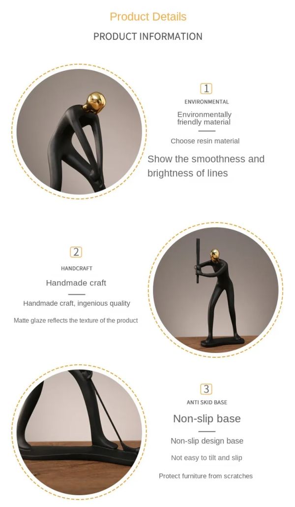 PUMPKIN HOME TEND Escultura de resina esporte decoração casa e escritório  - foto 3
