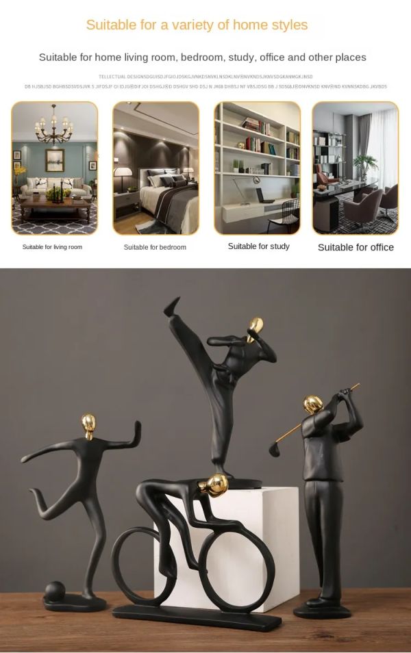 PUMPKIN HOME TEND Escultura de resina esporte decoração casa e escritório  - foto 4