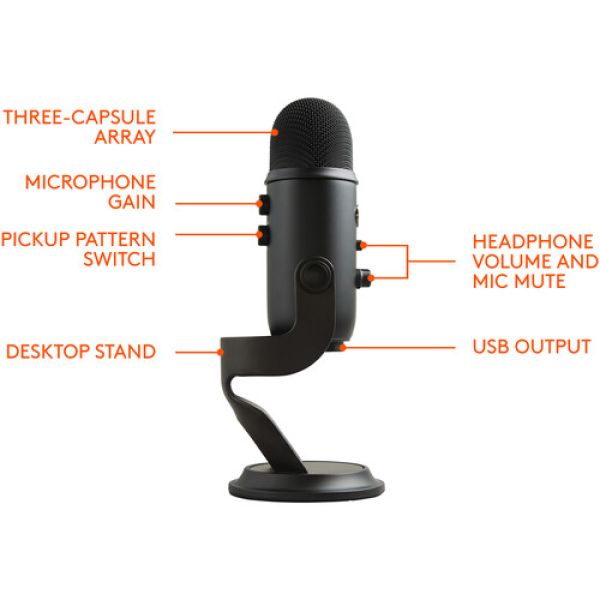 BLUE YETI  Microfone de mesa com cabo USB para podcast - foto 2