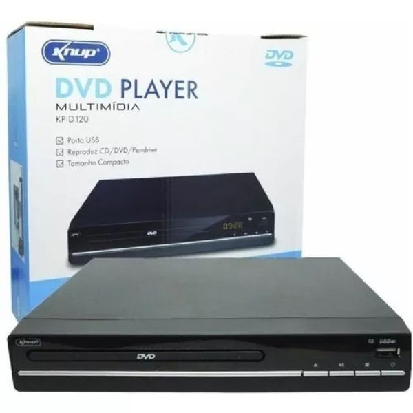 KNUP KP-D120 DVD Player com entrada USB
