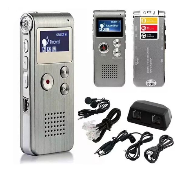 EVISTR L169 Gravador de voz digital com 8Gb USB e MP3 prata - foto 2