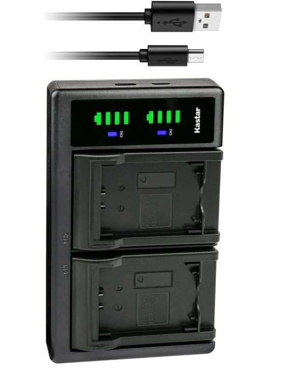KASTAR CB-NPFP90 Carregador de bateria duplo digital para Sony NP-FP90 