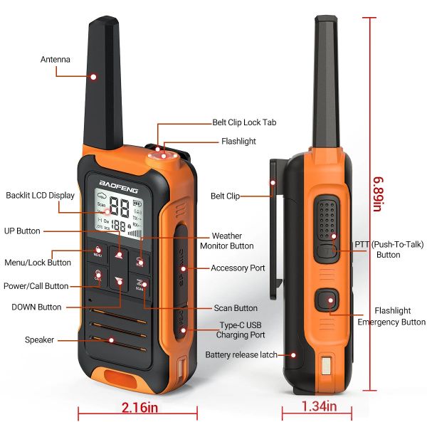 BAOFENG F22 Rádio walkie talkie intercom “4un” 22 canais - foto 4