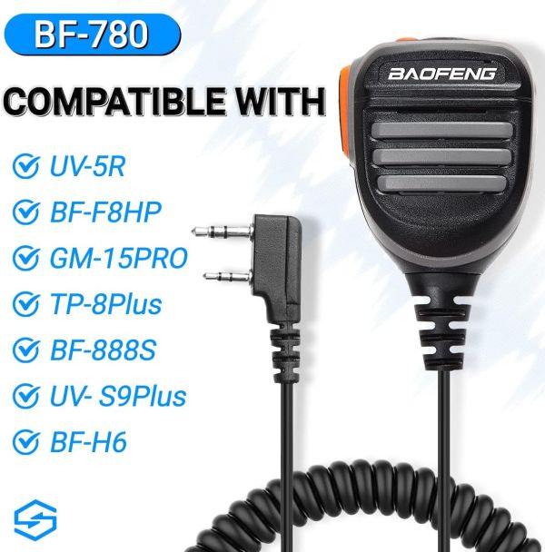 BAOFENG BF-780 Microfone PTT com alto falante à prova d'água para rádios - foto 4