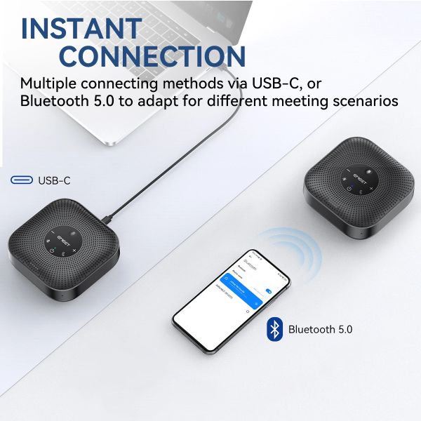 EMEET M0 PLUS Microfone de mesa com bluetooth p/conferência viva voz - foto 9