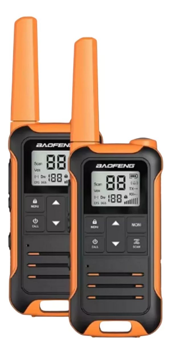 Rádio walkie talkie intercom “par” 22 canais laranja BAOFENG F22-LJ